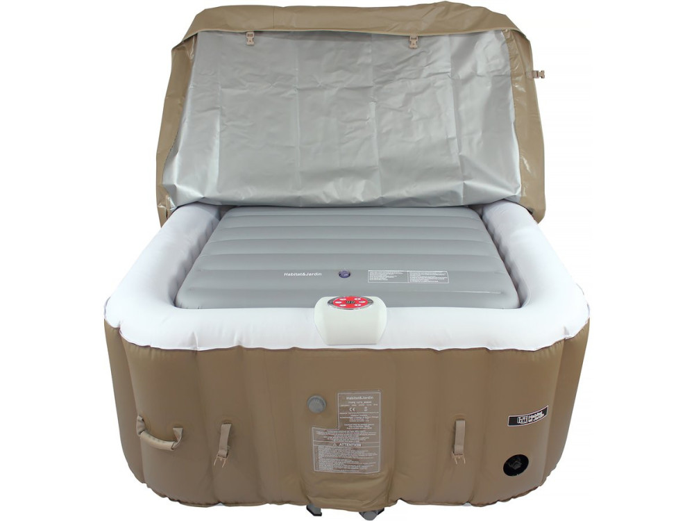 Couverture gonflable pour spa - 111 x 113 cm - Grise