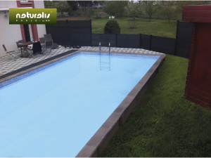 Piscine béton aspect bois en kit rectangle " Naturalis  " - 7.5 x 3.24 x 1.28 m 2