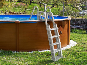 Escalier double piscine "Mario" avec système de sécurité enfant 2