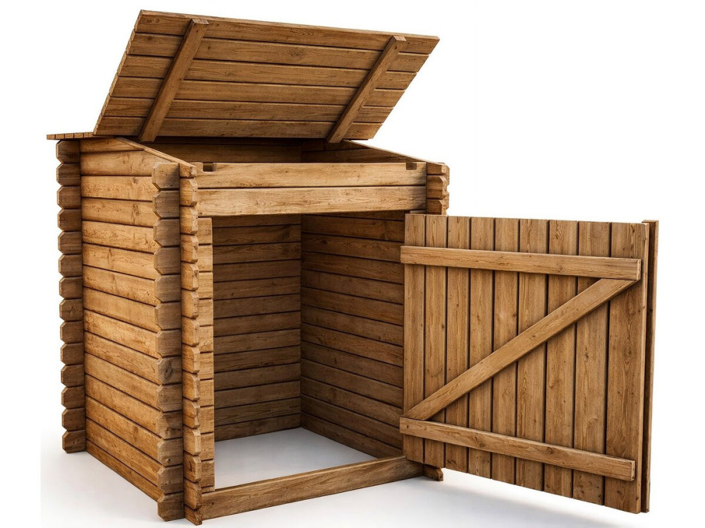 Coffre de filtration en bois traité pour piscine "Keny" - 120 x 95 x 126 cm