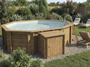 Coffre de filtration en bois traité pour piscine "Keny" -  120 x 95 x 113 cm - 2