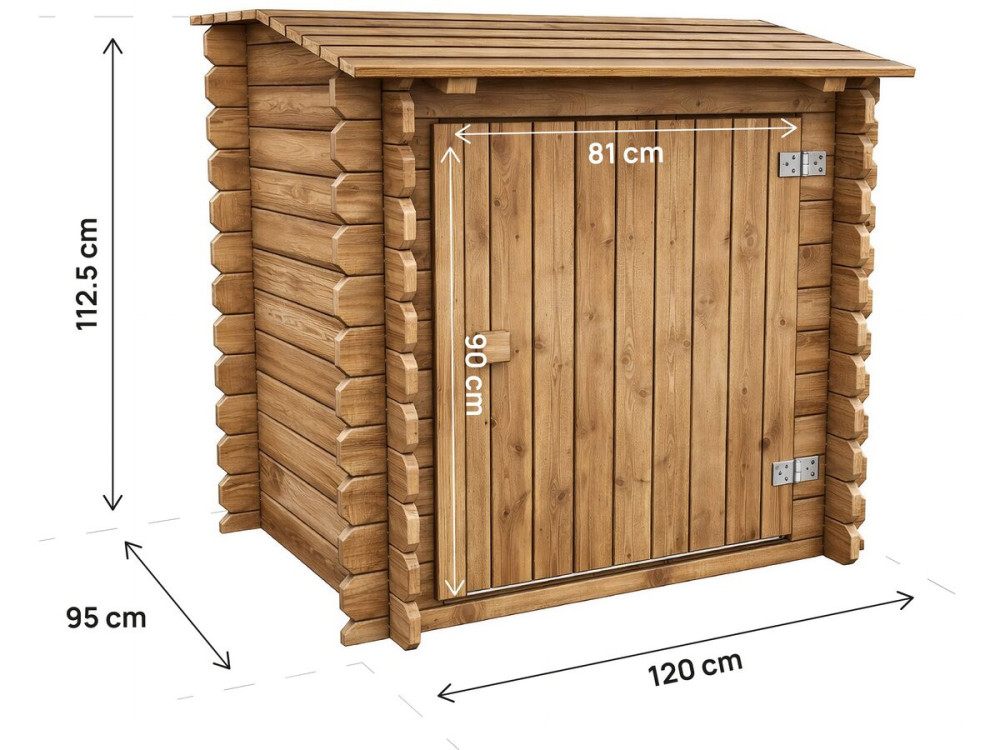 Coffre de filtration en bois traité pour piscine "Keny" -  120 x 95 x 113 cm -