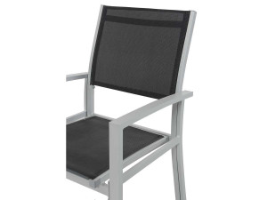 Fauteuil jardin Alu/Textilène "Tropic" - Phoenix - Noir - Lot de 2 2