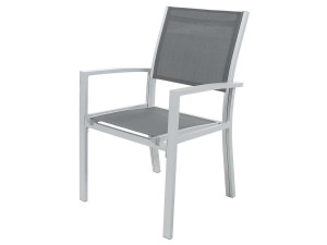 Fauteuil jardin Alu/Textilène "Tropic" - Phoenix - Gris foncé - Lot de 2 2