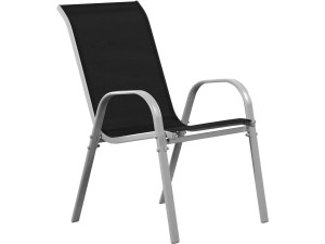 Fauteuil jardin Textilène "Cordoba" - Phoenix - Noir - Lot de 4 2