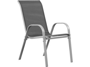 Fauteuil jardin Textilène "Cordoba" - Phoenix - Gris foncé/Argenté - Lot de 4 2