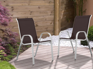 Fauteuil jardin Textilène "Cordoba" - Phoenix - Taupe - Lot de 2 2