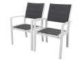 Fauteuil jardin Alu/Textilène "Brazil / Canaries" - Phoenix - blanc / gris foncé - Gris/Blanc