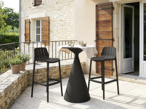 Table haute bistro de jardin ⌀80 cm "Néora" - Noir 2
