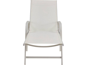 Lot de 2 Bains de soleil en métal avec accoudoirs "Farniente" - Blanc 2