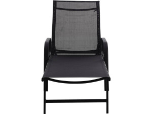 Lot de 2 Bains de soleil en métal avec accoudoirs "Farniente" - Noir 2