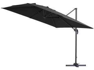 Parasol jardin déporté Alu "Sun 3" - Carré - 3 x 3 m - Noir - Dalles incluses 2