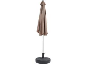 Parasol jardin droit Alu "Sol" - Rond - Ø 3m - Gris - Avec pied à lester 2