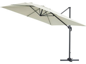 Parasol jardin déporté Alu "Sun 3" - Carré - 3 x 3 m - Ecru + housse de protection 2