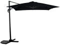 Parasol jardin déporté "Soleil" - Carré - 2.5 x 2.5 m - Ecru - Noir