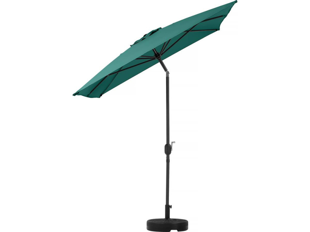 Parasol jardin "Sol 2" - Rectangle - 2 x 3 m - Vert + Dalles à lester incluses