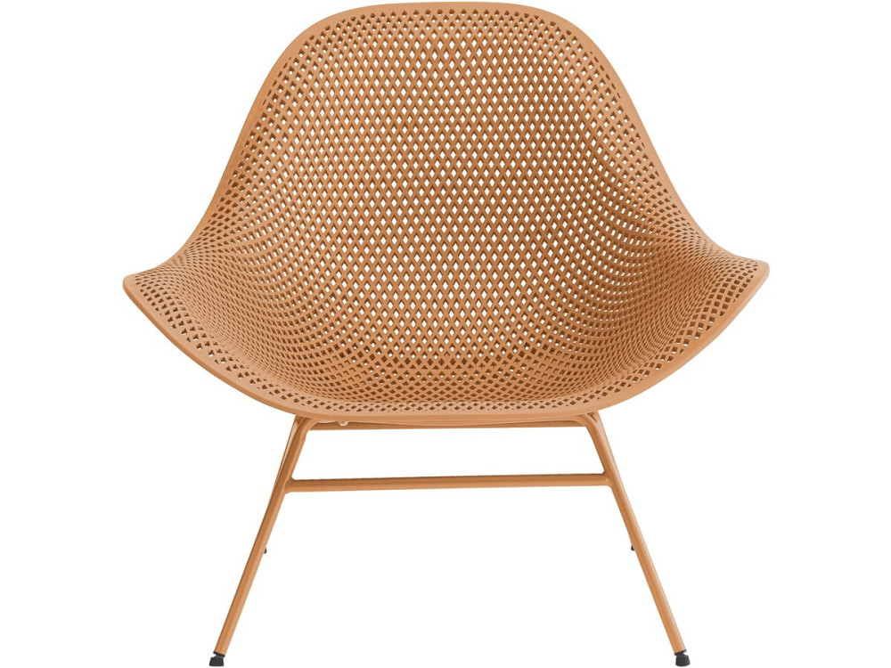 Lot de 2 fauteuils de jardin avec table basse "Soléna" - Orange