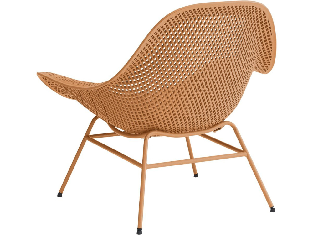 Lot de 2 fauteuils de jardin avec table basse "Soléna" - Orange