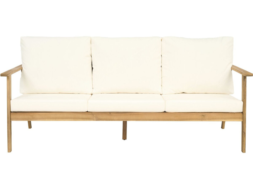 Salon de jardin en bois d'acacia avec coussins "Chilwell" - 5 places - Beige