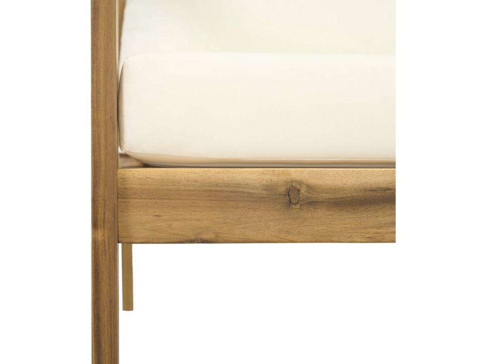 Salon de jardin en bois d'acacia avec coussins "Chilwell" - 5 places - Beige