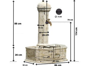 Fontaine "Provence" - 0.86 x 0.51 x 1.13 m 2