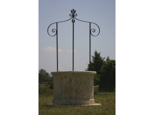 Puits de jardin -  diamètre 120 x 210 cm - Hauteur du corps en pierre : 78 cm - Diamètre intérieur 77 cm 2