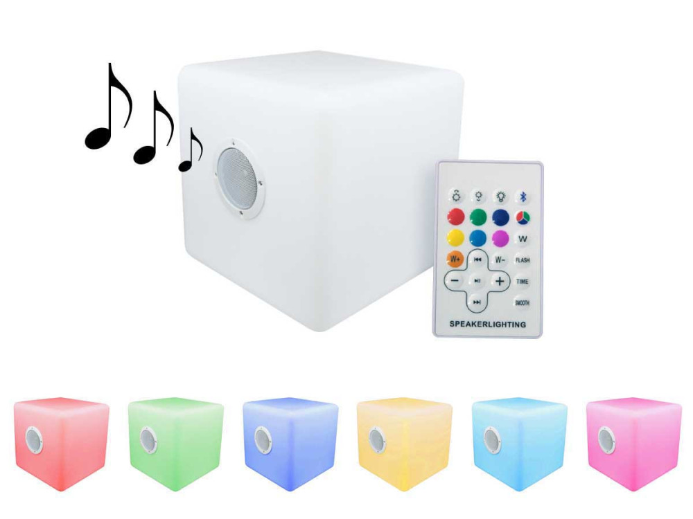 Eclairage LED sonore Bluetooth de jardin "Cuba 1" - 40 x 40 cm