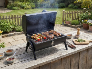 Barbecue charbon de bois portable "Captain" - 42 x 27 x 43 cm - Noir 2
