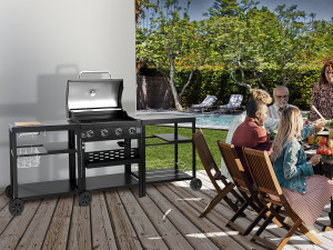 Barbecue à gaz cuisine d'extérieur - 12 kw - 4 brûleurs - Noir 2