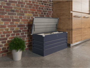 Coffre de jardin métal "Store" - 480 L - 132 x 61 x 60 cm - Gris 2