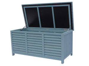 Coffre de jardin en bois "Macao" - 130 x 64 x 60 cm - Bleu ciel 2