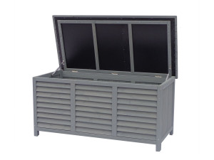 Coffre de jardin en bois "Macao" - 130 x 64 x 60 cm - Anthracite 2