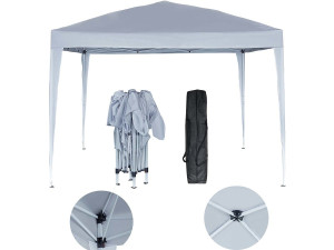 Tonnelle de jardin pliante "Svetlana 3" - 9 m² - 3 x 3 m - Blanc