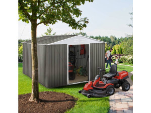 Abri jardin métal "Dallas" - 8,84 m² - Taupe 2