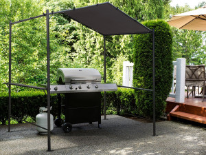 Pergola tonnelle pour barbecue - 277 x 149 cm - Anthracite 2