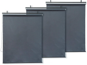 Lot de 3 stores rétractables pergola - 124 x 225 cm - Gris anthracite