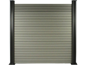 Lot de 6 lames composite de clôture - L160 cm x l25.8cm x ép. 2cm - Gris