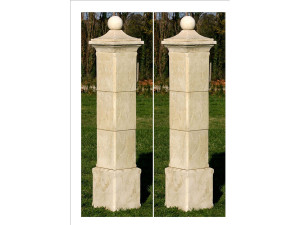 Lot de 2 piliers de portail "Provençal" - 41 x 41 x 228 cm