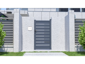 Portillon en aluminium  "Bastien" - 100 x 176 cm - Anthracite 2