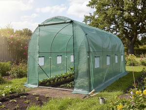 Serre tunelle de jardin 4,5 x 2 m "Lys" - 9 m² - 130g - Vert 2