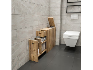 Meuble de toilette en bois "Calencia" - 20 x 60 x 55 cm - Marron 2