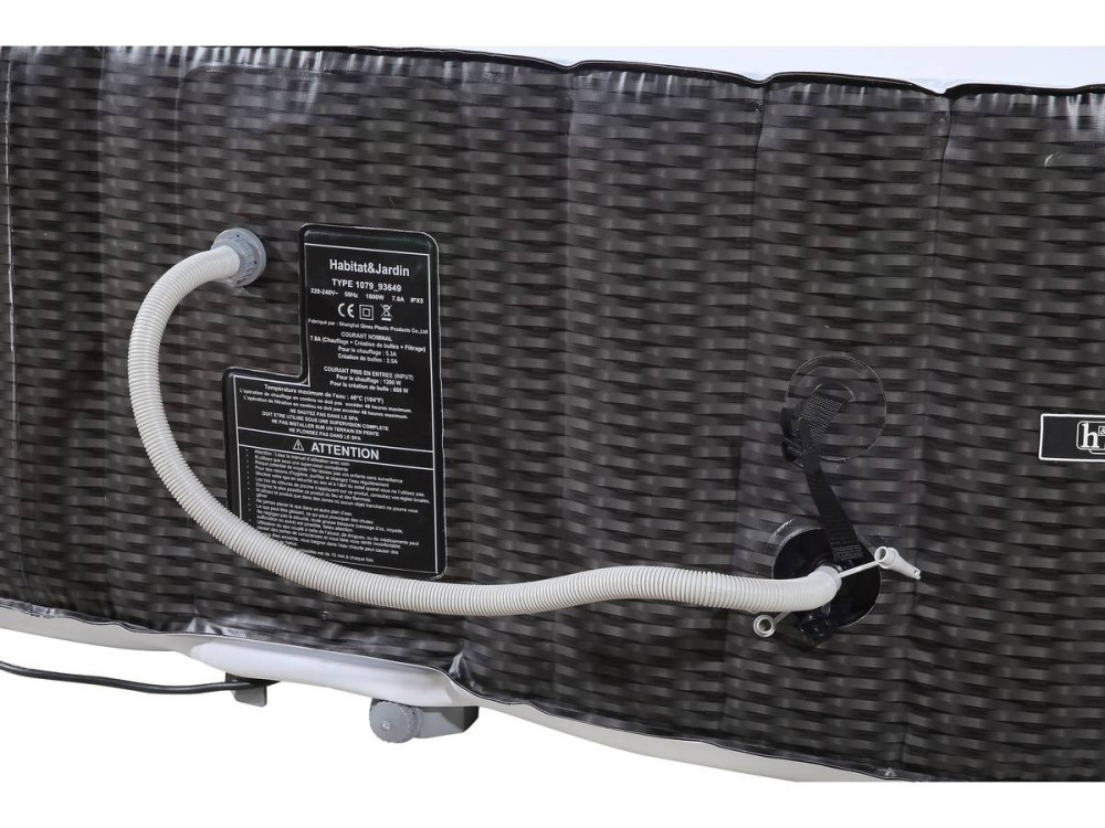 Spa Gonflable Nice en PVC - 6 places - Marron/Crème