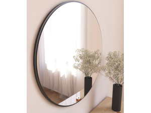 Miroir en bois "Ozze" - 60 x 60 cm - Noir 2