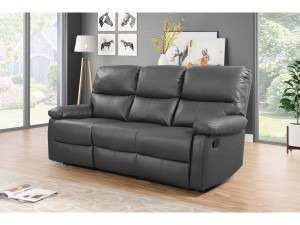 Canapé relax "Lincoln" - 197 x 89 x 103 cm - 3 places - Gris 2
