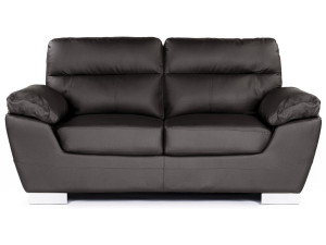 Canapé fixe en cuir reconstitué et PVC "Dallas" - 169 x 88 x 90 cm - 2 places - Chocolat 2