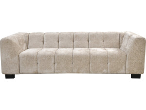 Canapé droit design en tissu chenille 3 places "Foch" - Beige