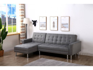 Canapé d'angle convertible et réversible "Theo"- 4 places - Gris 2