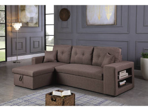 Canapé d'angle convertible/réversible "Axel" - 3 places - Taupe 2
