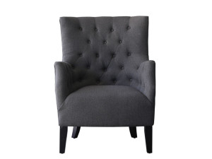 Fauteuil Scandinave Tissu "Duchesse" - 76 x 83 x 100,5 cm - Gris 2