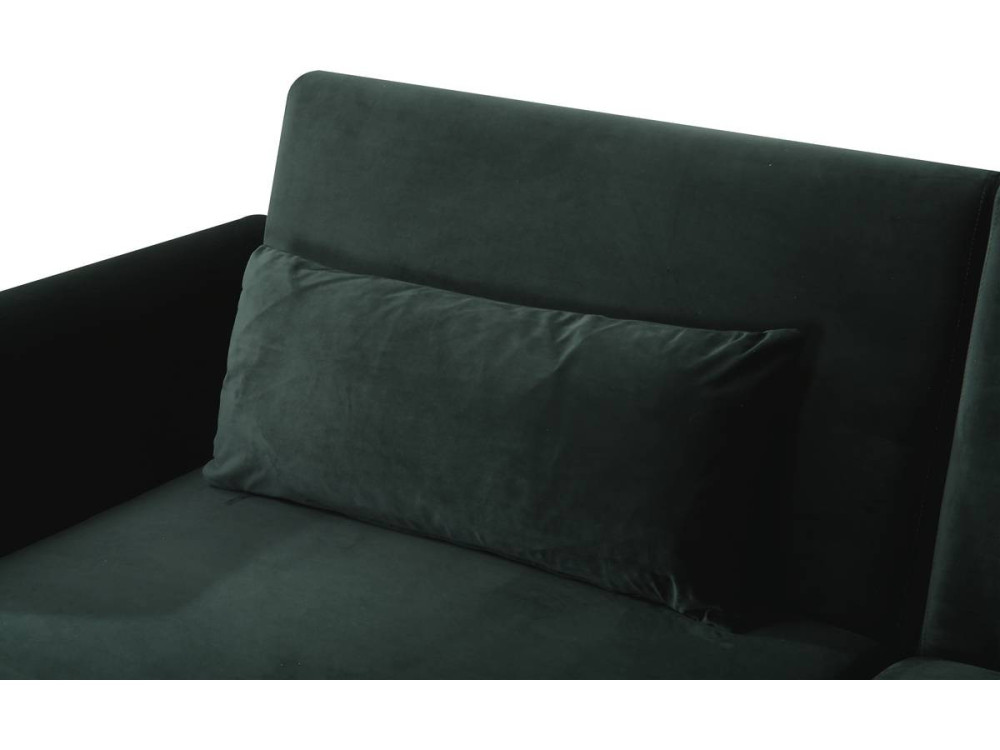 Canapé Clic Clac en velours "Donia" - 203 x 81 x 83 cm - 3 places - Vert foncé